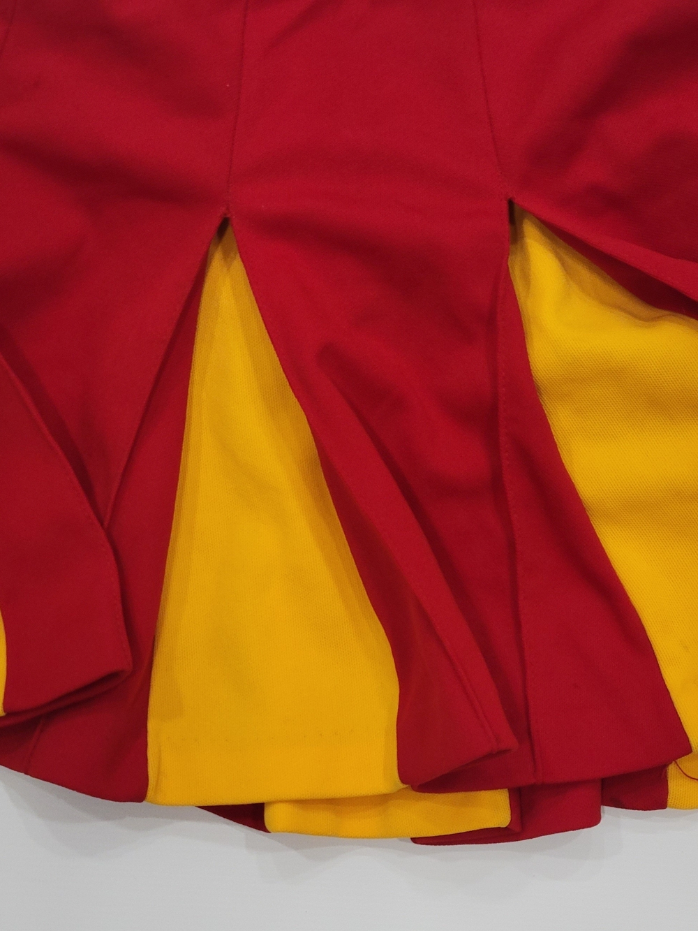 Vtg Cheerleading Skirt Red Gold Flare